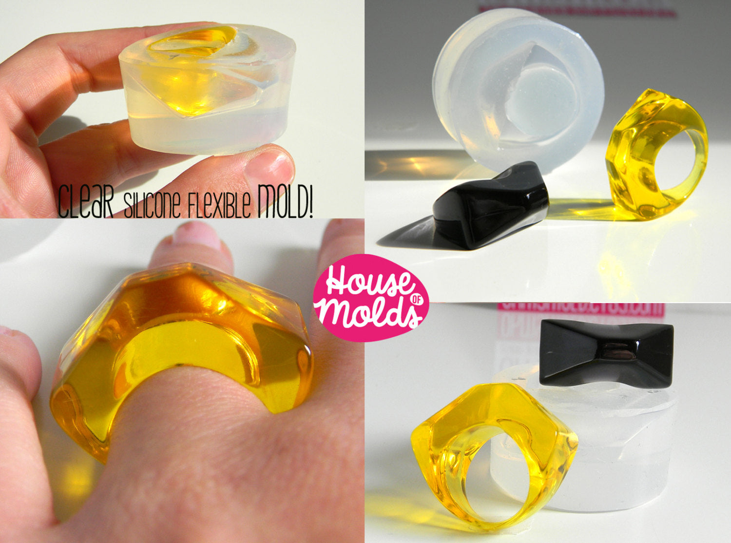 Clear Multi Size Oval Bubble Rings- Clear Mold to make 4 size