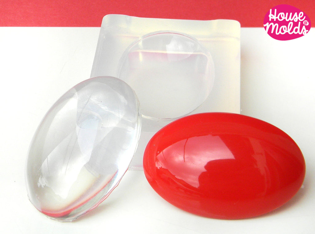 46x30 mm  Big Oval Smooth Cabochon Clear Mold , Mold to make resin Ring Top , Oval  Pendants or Decorations