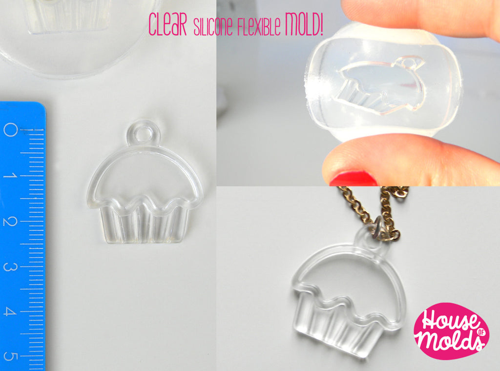 Cupcake Charm Clear Mold - easy to use super glossy- made in italy