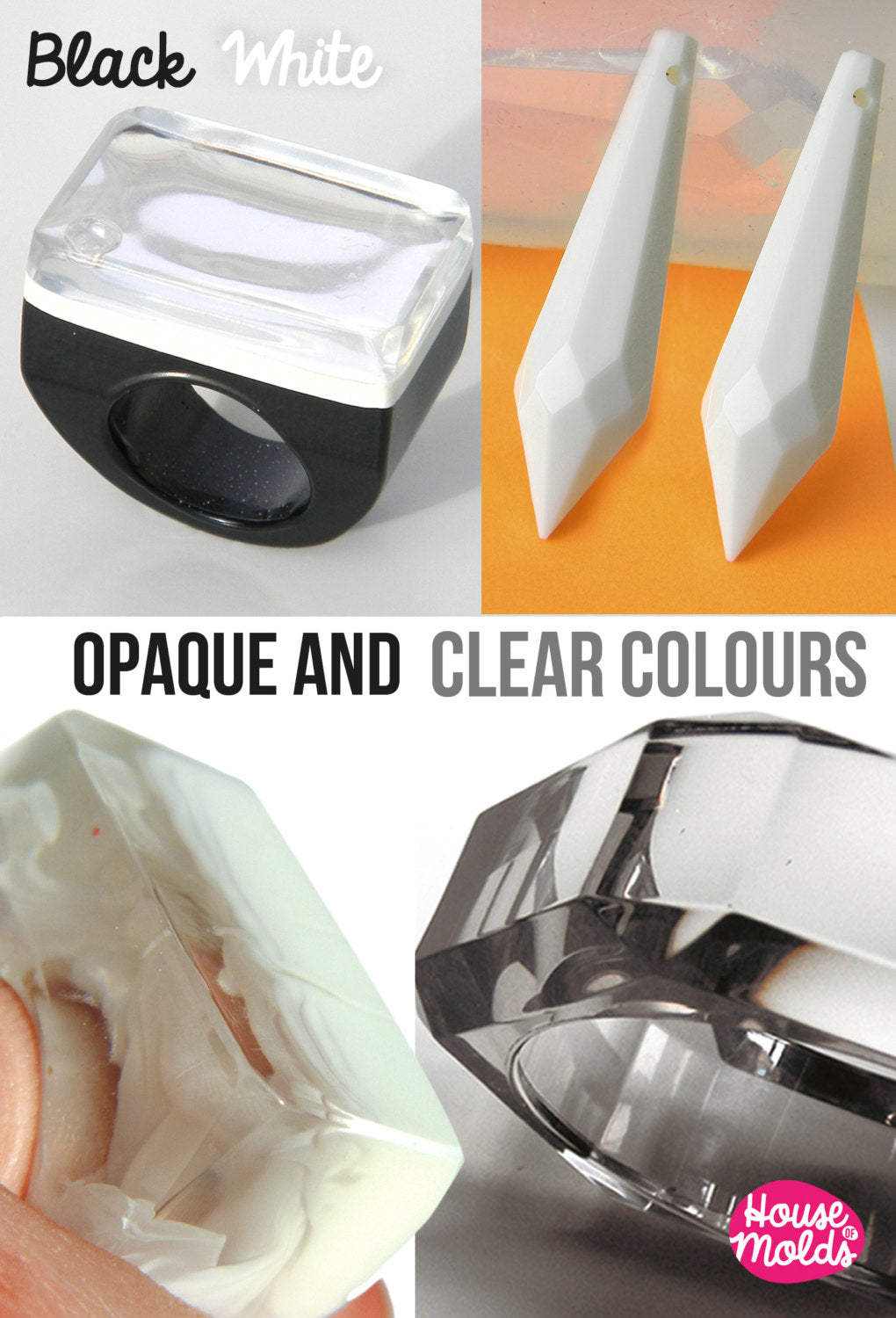 Solid and Clear Professional Resin Colour Kit of 5 -make Opaque