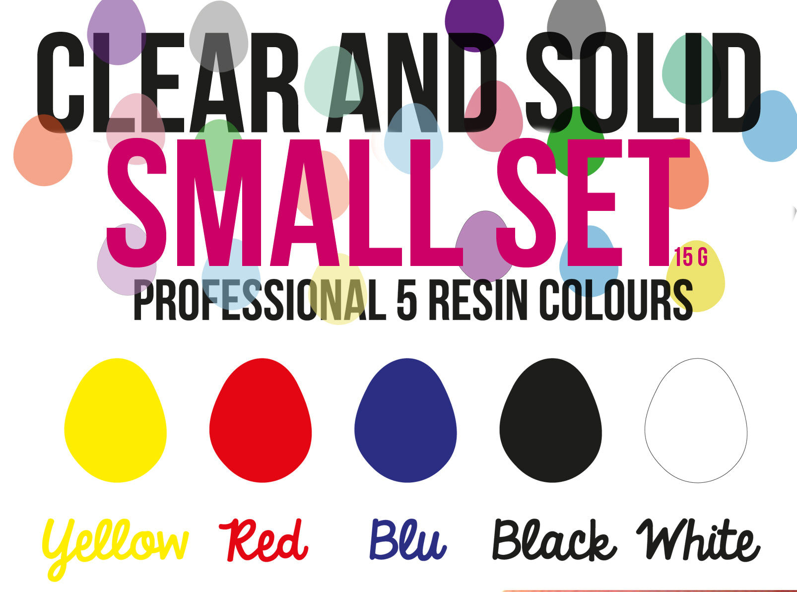 Solid Color Kit Solid and Clear Professional Resin Colour Kit of 5 -make Opaque and Cl ...